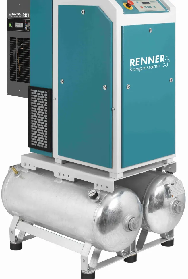 RENNER-Kompressor RSDKF-PRO 7,5 2x90L Behälter inkl. Kältetrockner - frequenzgeregelte Schraube