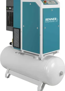 RENNER-Kompressor RSDK-PRO 5,5 auf 90L Behälter inkl. Kältetrockner - Schraubenkompressor