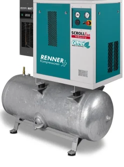 RENNER-Scrollkompressor Industry SLDK-NEO 5,5 I 8 bar auf 250L Behälter mit Kältetrockner-Ölfrei