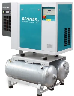 RENNER-Scrollkompressor Industry SLDK-NEO 2-3,7 I 8 bar auf 2 x 90L Behälter mit Kältetrockner-Ölfrei
