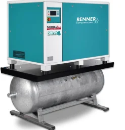 RENNER-Scrollkompressor SuperSilent SLDM-S 7,5 10 bar als Mehrfachanlage auf 500L Behälter -Ölfrei