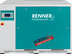 RENNER-Scrollkompressor SuperSilent SLKM-S 9,0 10 bar als Mehrfachanlage mit Kältetrockner-Ölfrei