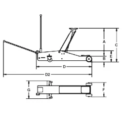 Rodcraft Rangierwagenheber 1,5t RH136 – ersetzt RH135 (8951082025)