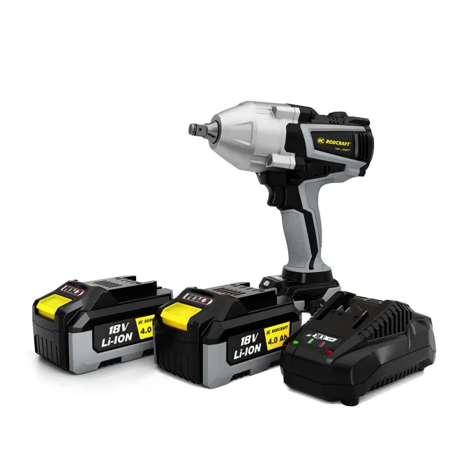 Rodcraft RC9077K4 Akku-Schlagschrauber"eBeast", Vierkant 1/2 Zoll, max. Lösemoment 1500 Nm, inkl. 2x 4 Ah Akku, Ladegerät und Stofftasche
