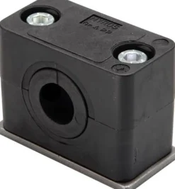 Rohrschelle (Elastomereinsatz) 17,2mm, Baugröße 4, leichte Baureihe, mit Anschweißplatte