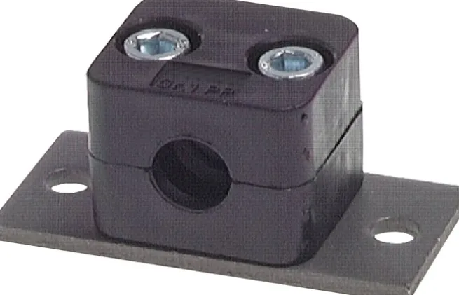 Rohrschelle, 14mm, Baugröße 2, leichte Baureihe, verlängerte Anschweißplatte