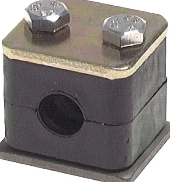 Rohrschelle, 54mm, Baugröße 6, leichte Baureihe, mit Anschweißplatte & Deckplatte