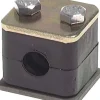 Rohrschelle, 10mm, Baugröße 0, leichte Baureihe (nur eine seitliche Befestigungs, mit Anschweißplatte & Deckplatte