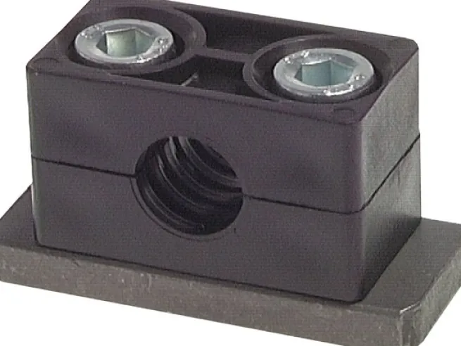Rohrschelle, 38mm, Baugröße 3, schwere Baureihe, mit Anschweißplatte