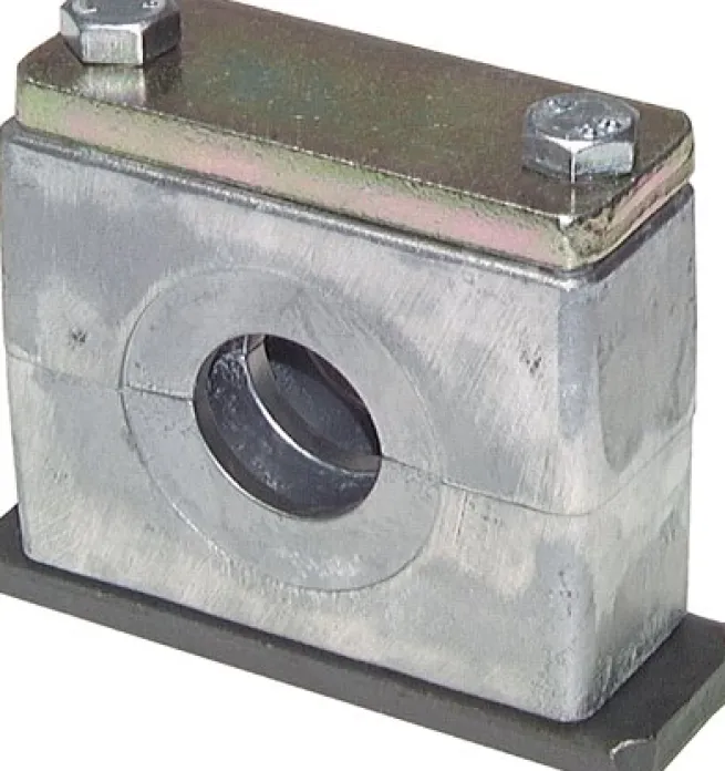 Rohrschelle, 25mm, Baugröße 2, schwere Baureihe, mit Anschweißplatte, Aluminium