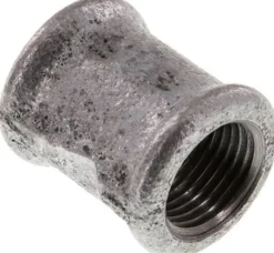 Rundmuffe Rp 1/2"-Rp 1/2", Temperguss verzinkt
