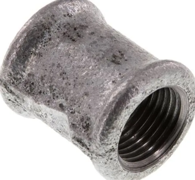 Rundmuffe Rp 1/2"-Rp 1/2", Temperguss verzinkt
