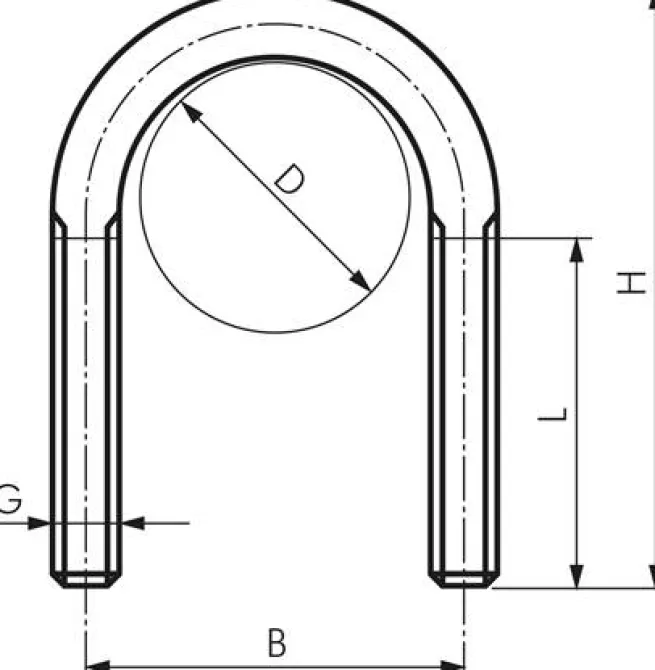 Rundstahlbügel, M 10, 60,3mm, Stahl verzinkt
