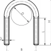 Rundstahlbügel, M 8, 48,3mm, Stahl verzinkt