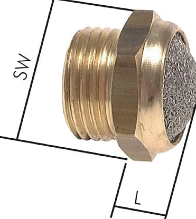 Schalldämpfer G 3/4", Drahtgewebe, Messing