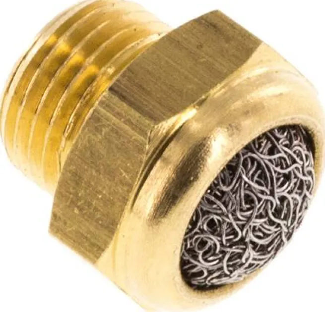 Schalldämpfer G 1/8", Drahtgewebe, Messing