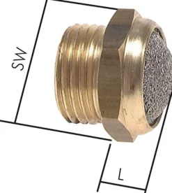 Schalldämpfer G 3/8", Drahtgewebe, Messing