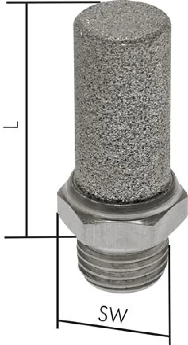Schalldämpfer G 3/8", Edelstahl