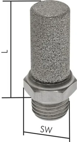 Schalldämpfer G 1/2", Edelstahl