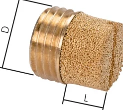 Schalldämpfer G 1/4", Sinterbronze, zylinderförmig