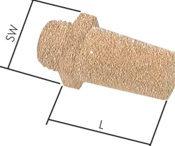 Schalldämpfer G 1/8", Sinterbronze, Sechskant