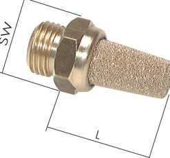 Schalldämpfer G 1/8", Sinterbronze, Messinggewinde