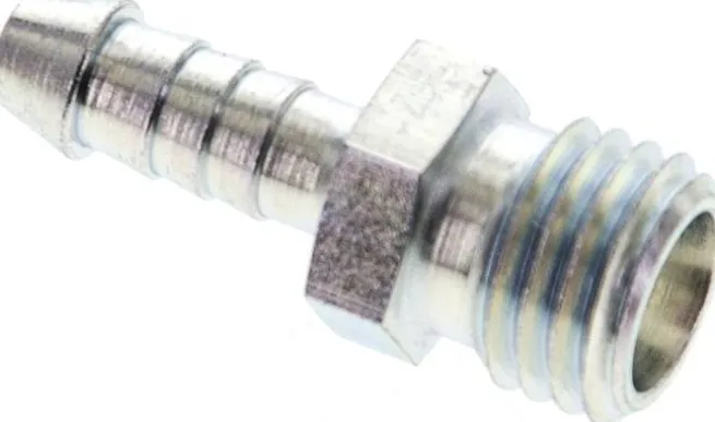Schlauchnippel M 12 x 1,5 (6 L), 5 - 6mm, Stahl verzinkt