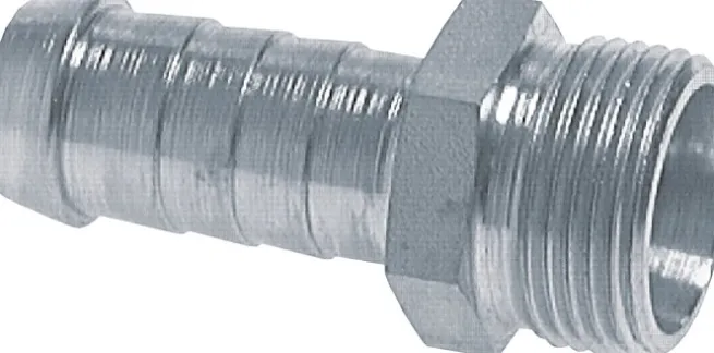 Schlauchnippel M 12 x 1,5 (6 L), 5 - 6mm, Stahl verzinkt