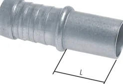 Schlauchnippel Rohr 12, Schl. 11 - 12mm, Stahl verzinkt