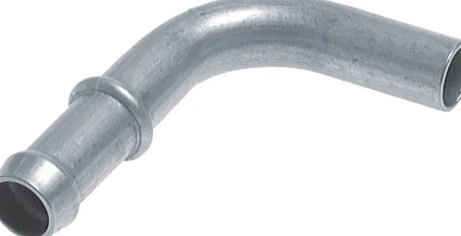 90°-Schlauchnippel Rohr 6, Schl. 5 - 6mm, Stahl verzinkt