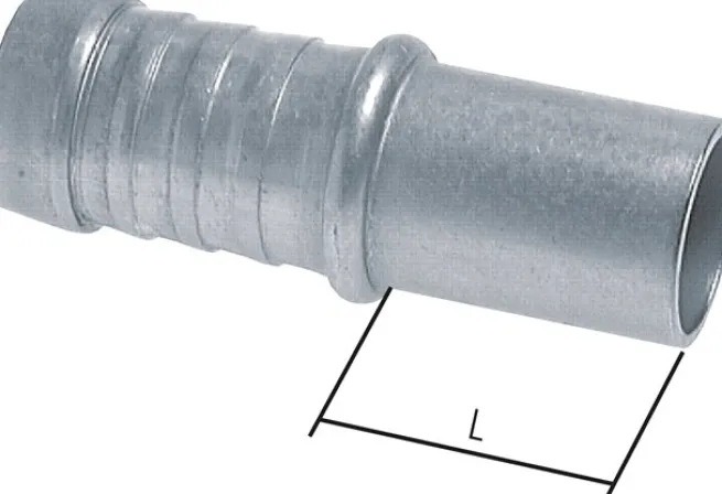 Schlauchnippel Rohr 10, Schl. 9 - 10mm, Stahl verzinkt