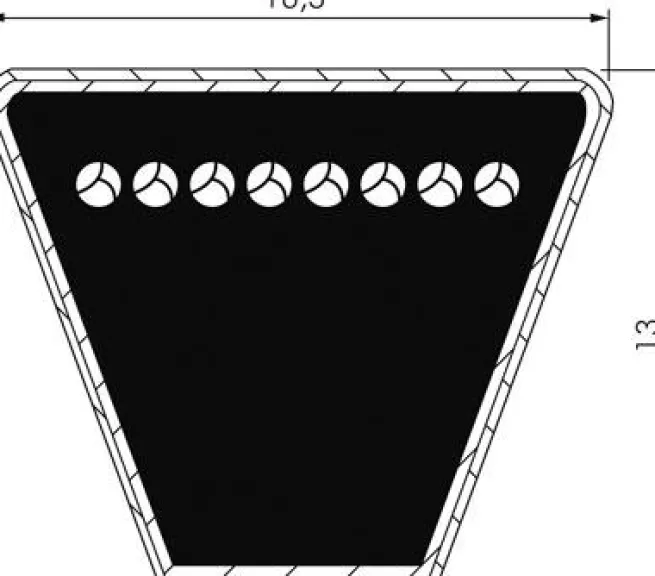 Schmalkeilriemen, DIN 7753/1, SPB 16,3x13, Ld=1.250mm