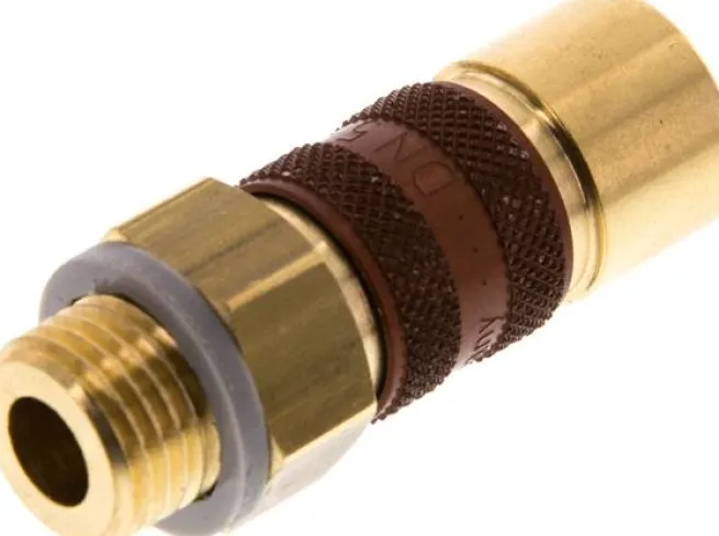 Schnellkupplung (NW5) G 1/4"(AG), braun, Dreieck 9,5 mm