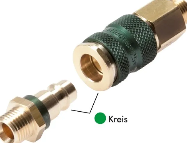 Schnellkupplung (NW7,2) G 1/4"(AG), grün, Kreis Ø 12,5 mm