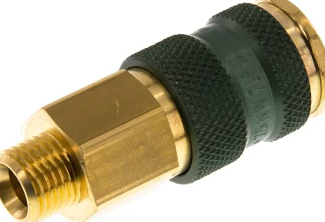 Schnellkupplung (NW7,2) G 1/4"(AG), grün, Kreis Ø 12,5 mm