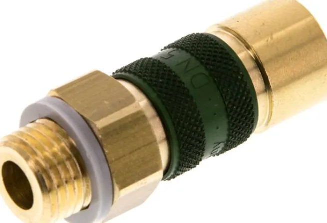 Schnellkupplung (NW5) G 1/4"(AG), grün, Kreis Ø 10,5 mm