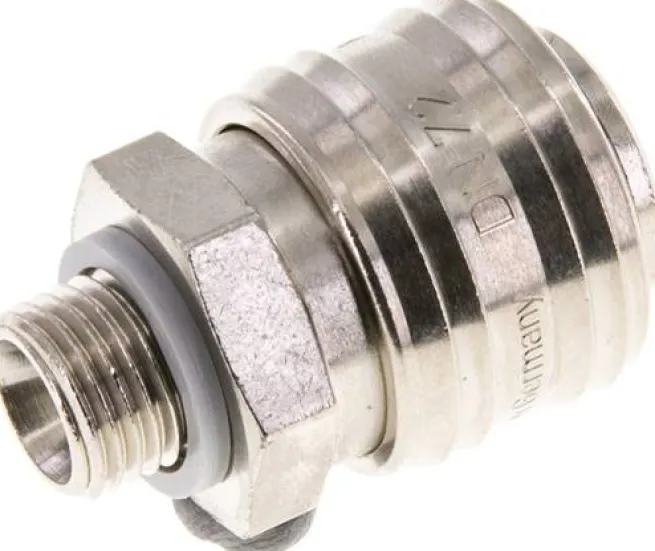 Schnellkupplung (NW7,2) G 1/4"(AG), Messing vernickelt, Dichtung FKM