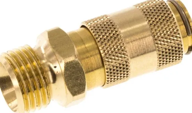 Schnellkupplung (NW2,7) G 1/8"(AG), Messing, für Stecker beidseitig absperrend
