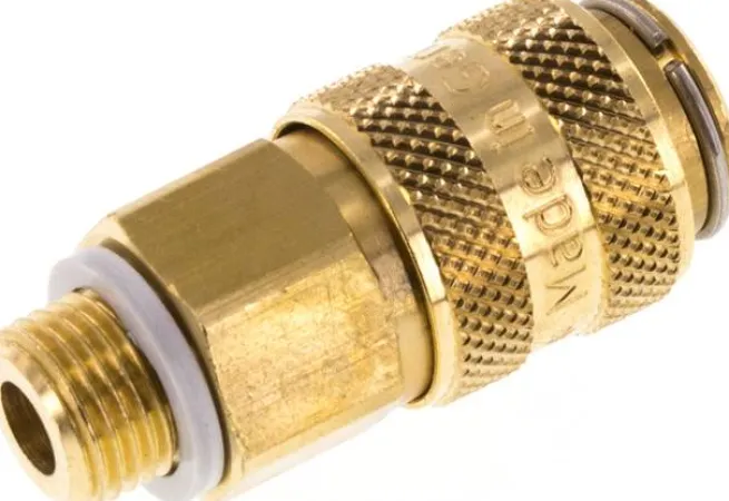 Schnellkupplung (NW5) G 1/8"(AG), Messing, für Stecker beidseitig absperrend