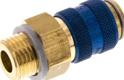 Schnellkupplung (NW5) G 1/4"(AG), Messing, blau