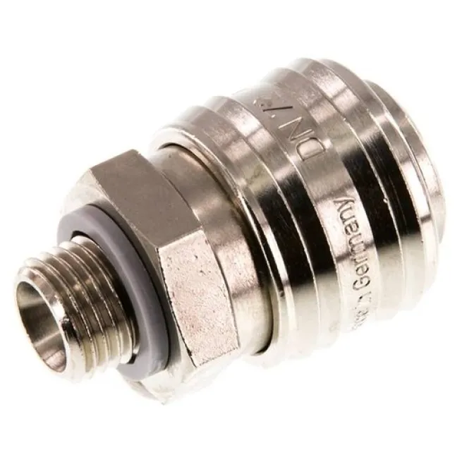 Schnellkupplung (NW7,2) G 1/4"(AG), Messing vernickelt