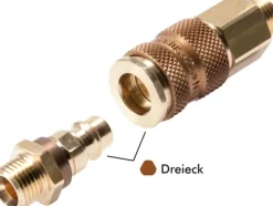 Schnellkupplung (NW7,2) G 1/4"(IG), braun, Dreieck 12,5 mm