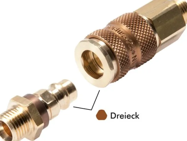 Schnellkupplung (NW7,2) G 1/4"(IG), braun, Dreieck 12,5 mm