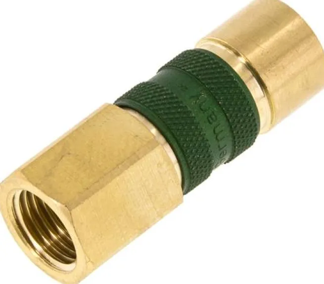 Schnellkupplung (NW5) G 1/4"(IG), grün, Kreis Ø 10,5 mm