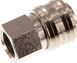 Schnellkupplung (NW7,2) G 3/8"(IG), Messing vernickelt, für Stecker beidseitig absperrend