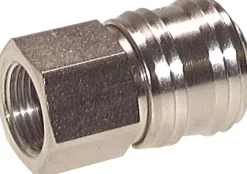Schnellkupplung (NW7,2) G 1/2"(IG), Messing vernickelt, für Stecker beidseitig absperrend
