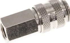 Schnellkupplung (NW5) G 1/8"(IG), Messing vernickelt, für Stecker beidseitig absperrend