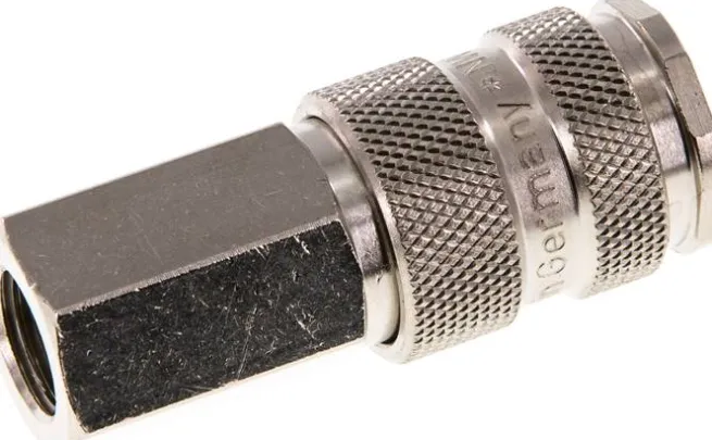 Schnellkupplung (NW7,2) G 1/4"(IG), Stahl gehärtet, vernickelt / Messing vernickel