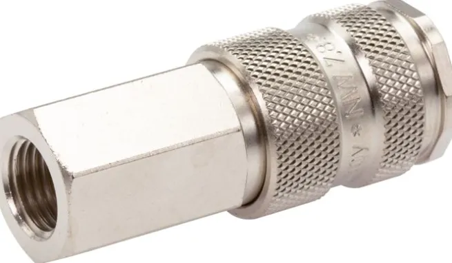 Schnellkupplung (NW7,2) G 1/4"(IG), Stahl gehärtet, vernickelt / Messing vernickel