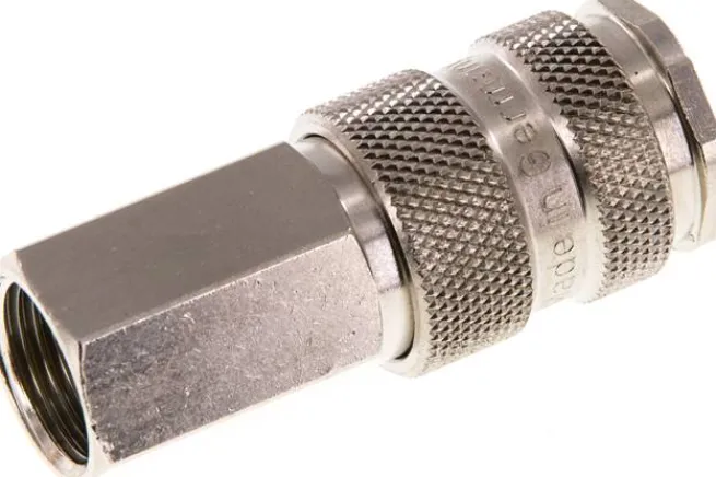 Schnellkupplung (NW7,2) G 3/8"(IG), Stahl gehärtet, vernickelt / Messing vernickel
